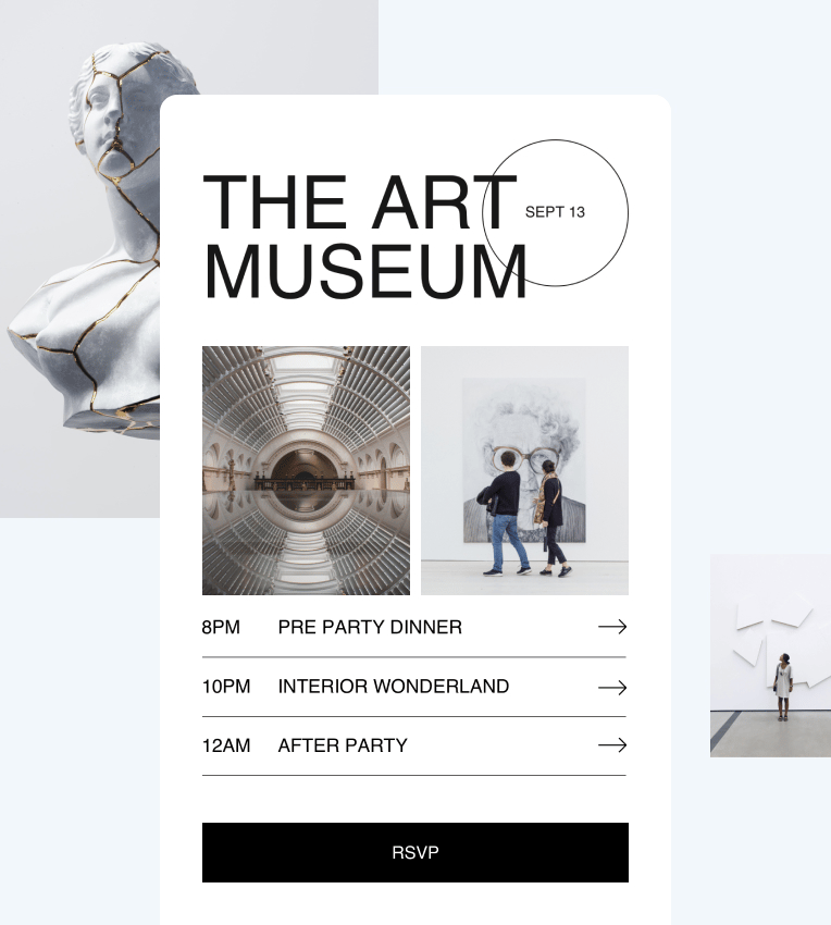 beautiful email campaign for The Art Museum