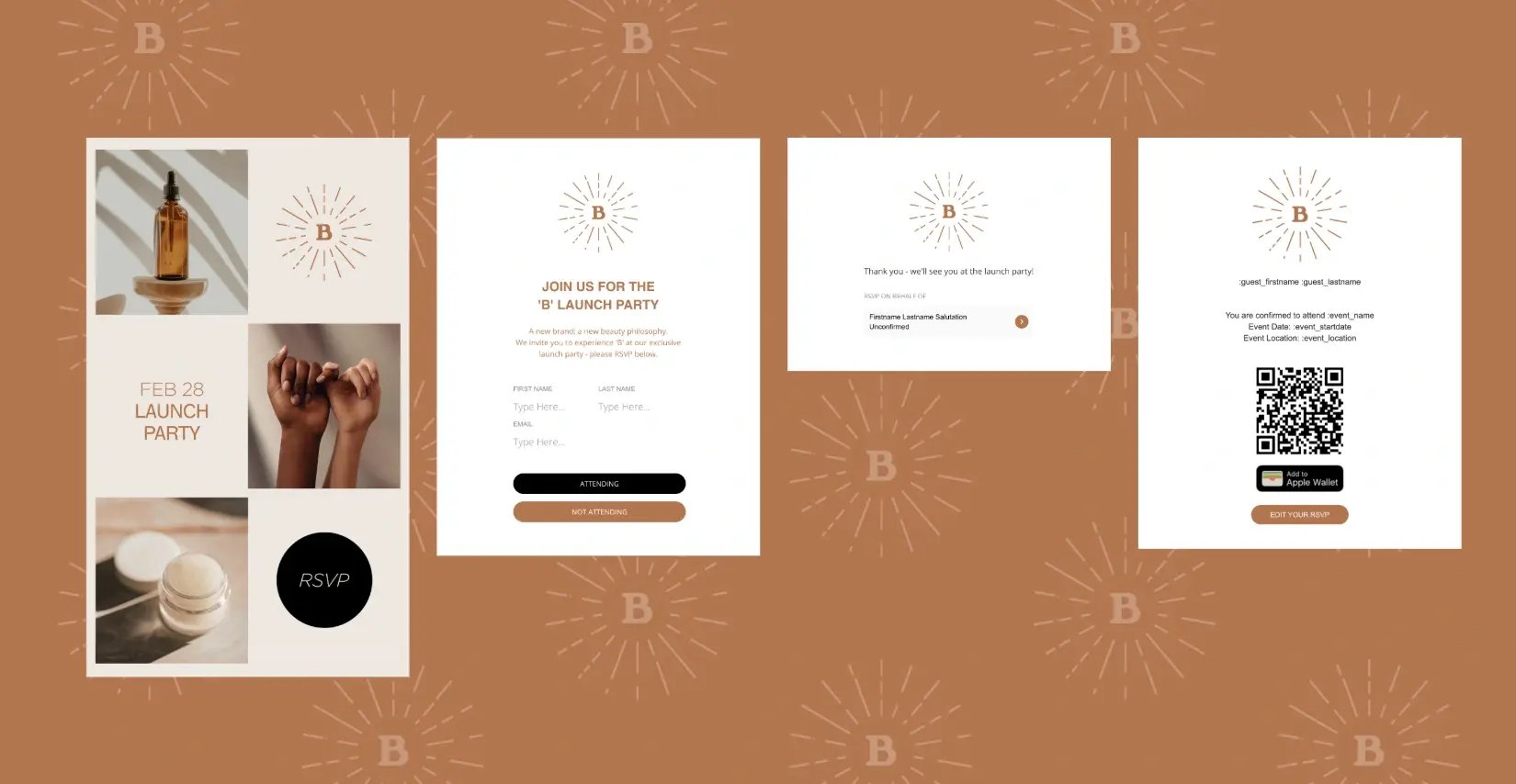 B Launch Party - email template from zkipster