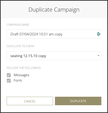 Communications Campaign duplication