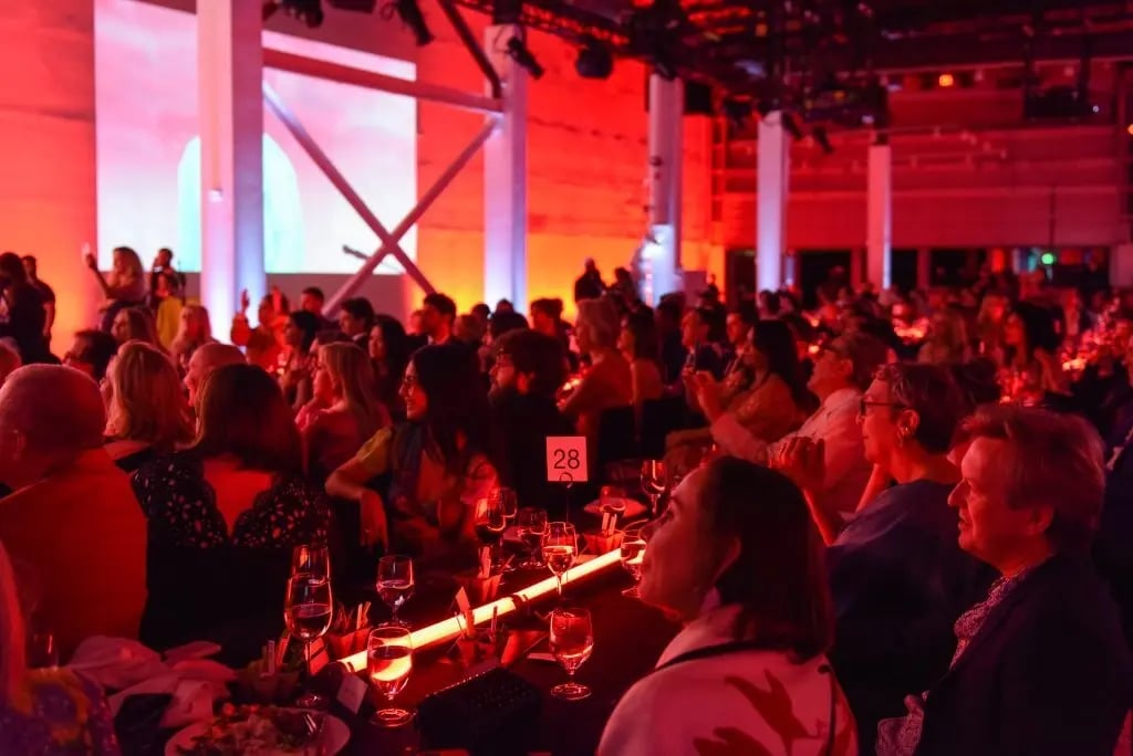 Guests watch Chance the Rapper perform at The MOCA Gala 2022
