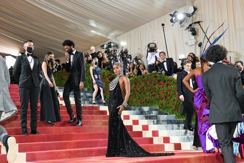 Janelle Monae on the red carpet at the 2022 Met Gala