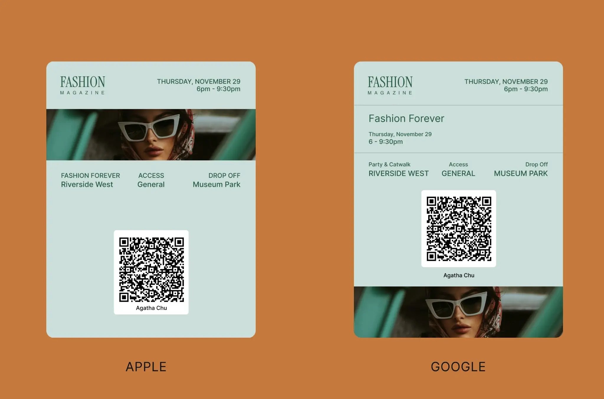Branded digital event passes for Apple Wallet and Google Wallet
