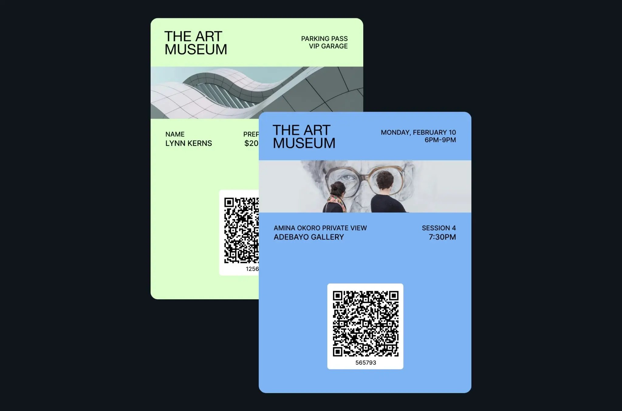 Multiple digital event passes for entry and parking at the same event