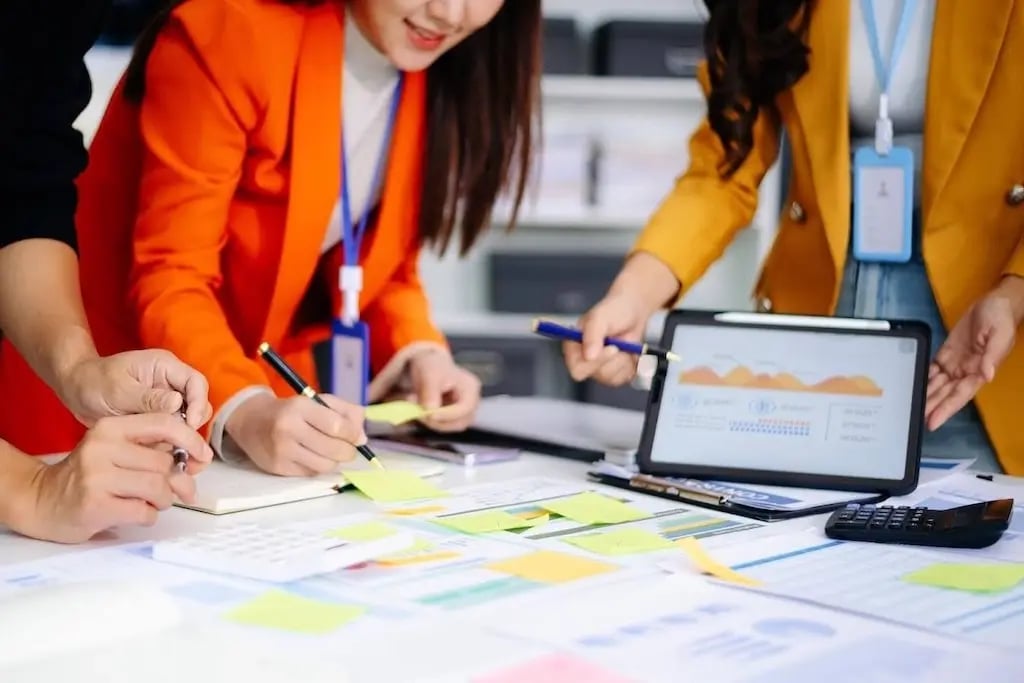 Business Team Brainstorming Ideas in the Workplace