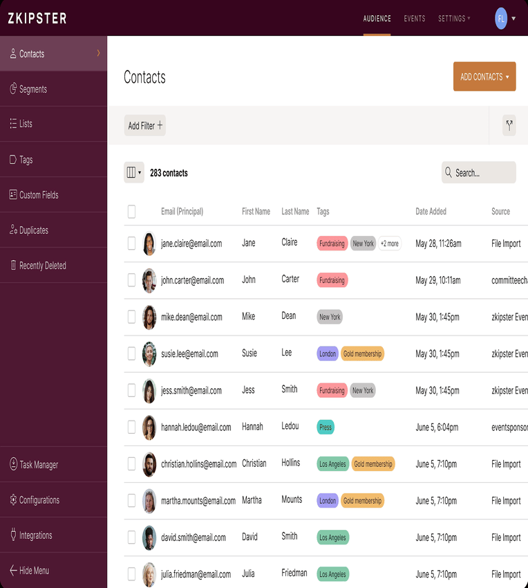 zkipster interface desktop version