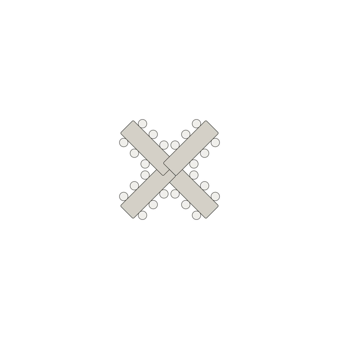 x-shaped table layout