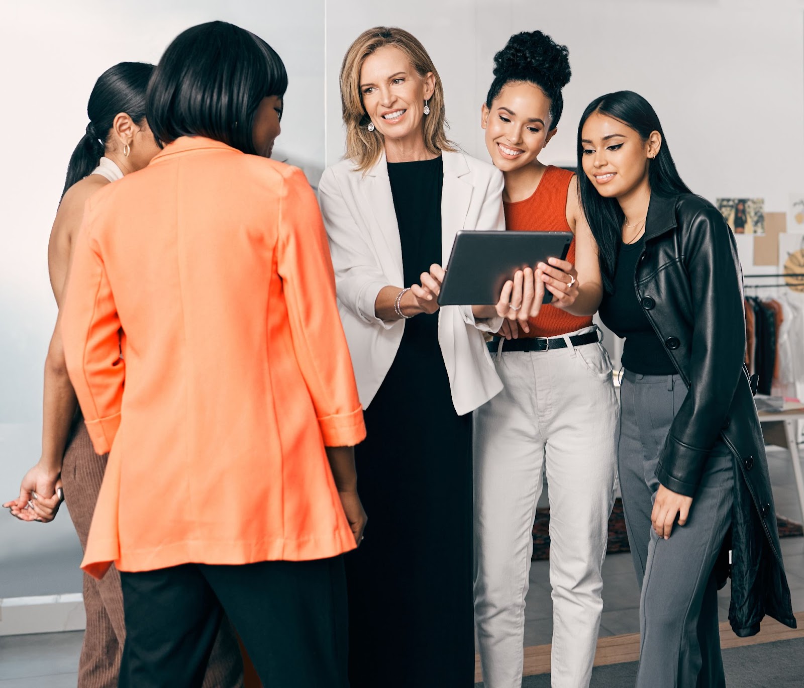 professional women discussing event management software