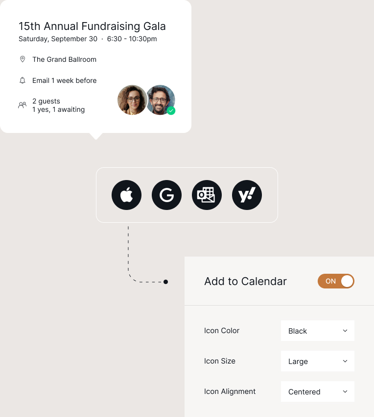calendar feature from zkipster rsvp mangement