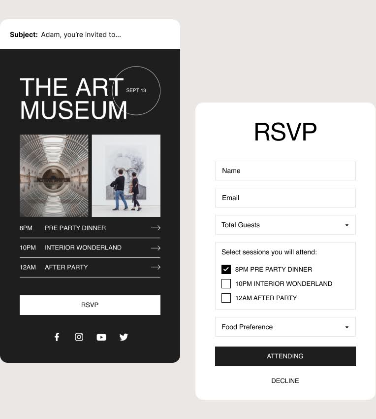 zkipster rsvp form feature